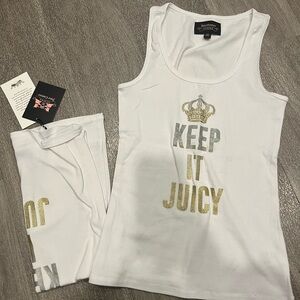 NWT 2 pcs Juicy Couture White Tank Top M